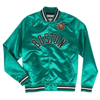 Lightweight Boston Celtics Green Satin Jacket