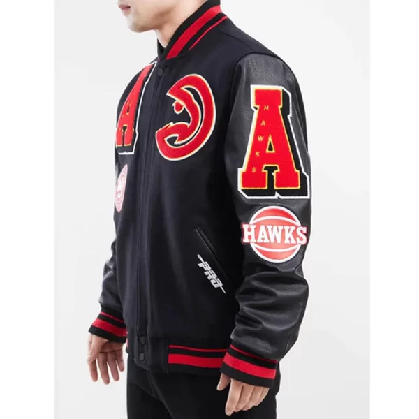 Mashup Atlanta Hawks Black Varsity Jacket