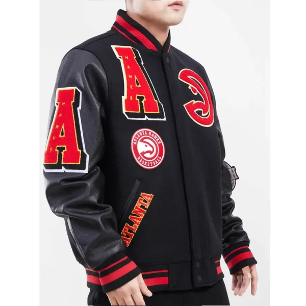 Mashup Atlanta Hawks Black Varsity Jackets