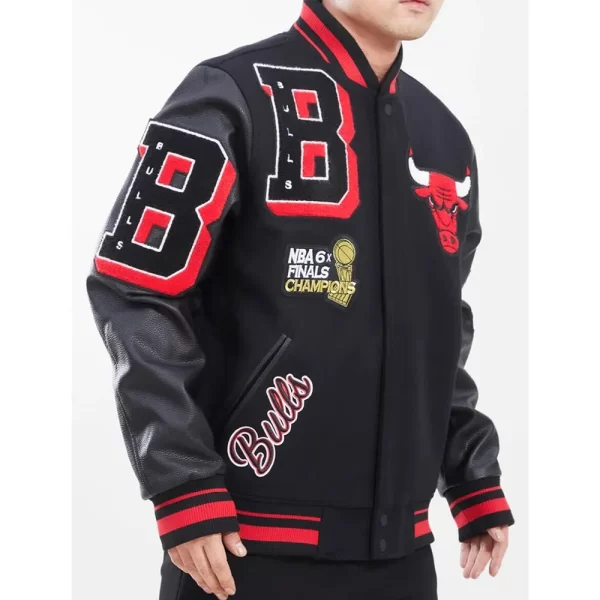 Mashup Chicago Bulls Black Varsity Jacket