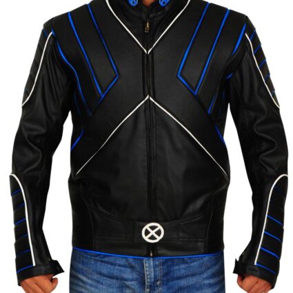 Men Cyclops Cosplay Black Leather Jacket