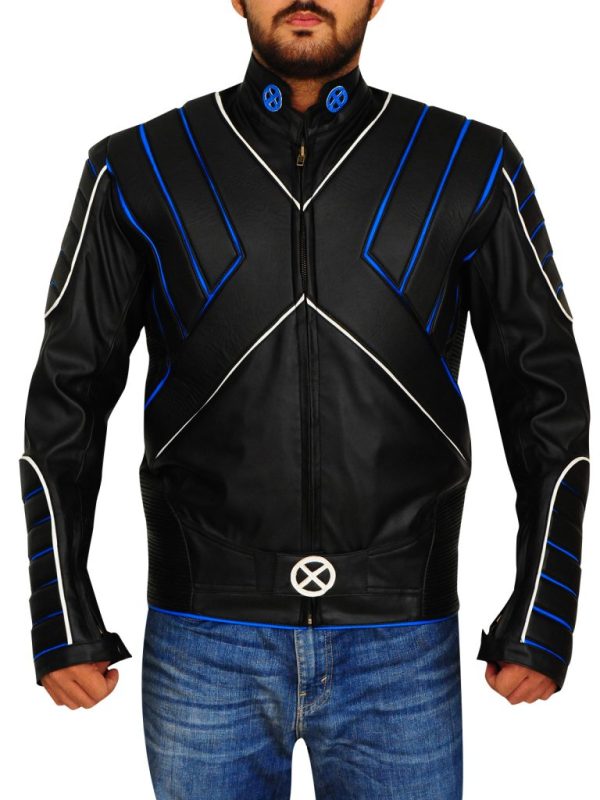 Men Cyclops Cosplay Black Leather Jacket