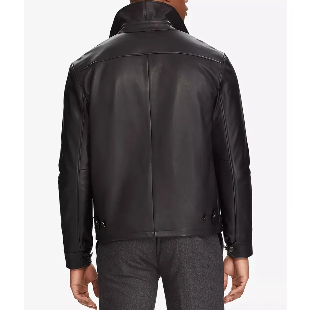 Men’s Black Sporty Lambskin Leather Jacket