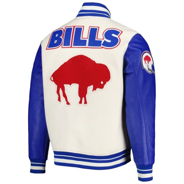 Men's Buffalo Bills Pro Standard Cream Retro Classic Varsity Full-Zip Jacket