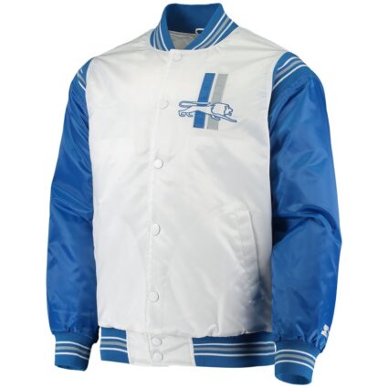Men's Detroit Lions Starter Historic Logo Renegade Satin Varsity Jacket