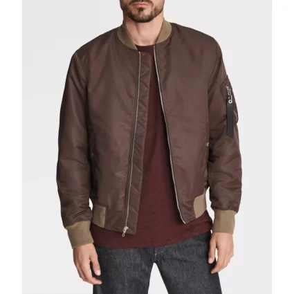 Men’s Manston Bomber Nylon Brown Jacket