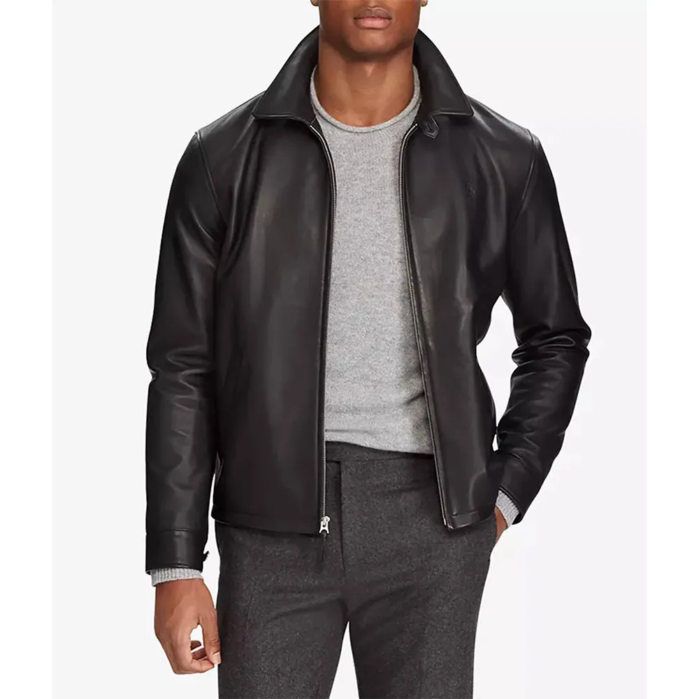 Men’s Sporty Lambskin Leather Jacket