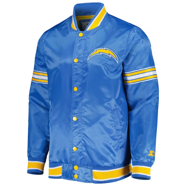 Men's Starter Powder Blue Los Angeles Chargers Midfield Satin Jacket