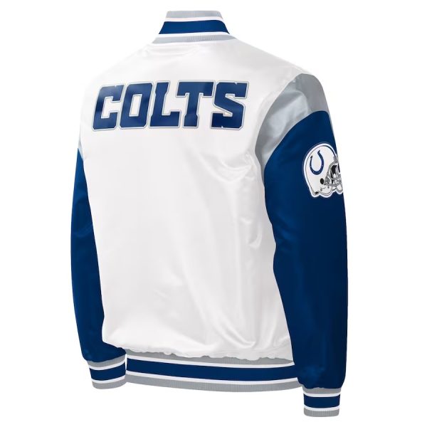 Starter White Indianapolis Colts Throwback Warm Up Pitch Jacket