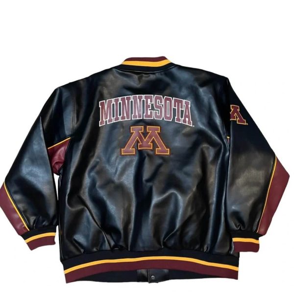 Minnesota Gophers Black NCAA Leather Jacket