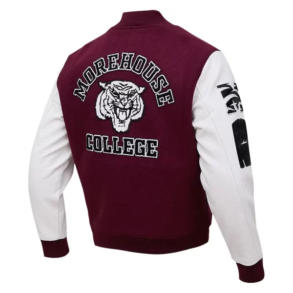 Morehouse College Tigers Wool & Leather Varsity Maroon Jacket