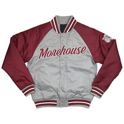Morehouse Tigers Gray and Maroon Lightweight Satin Jacket
