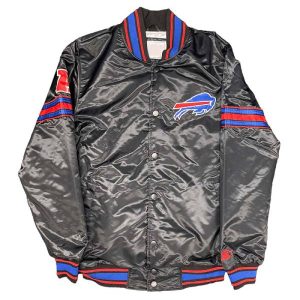 NFL Buffalo Bills Pick And Roll Black Satin Jacket