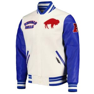 NFL Buffalo Bills Retro Classic Royal Blue And Cream Varsity Jacket