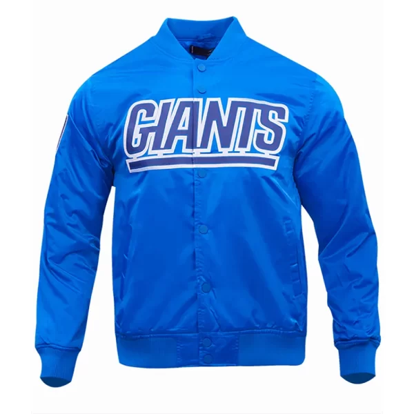 New York Giants Wordmark Satin Blue Jacket