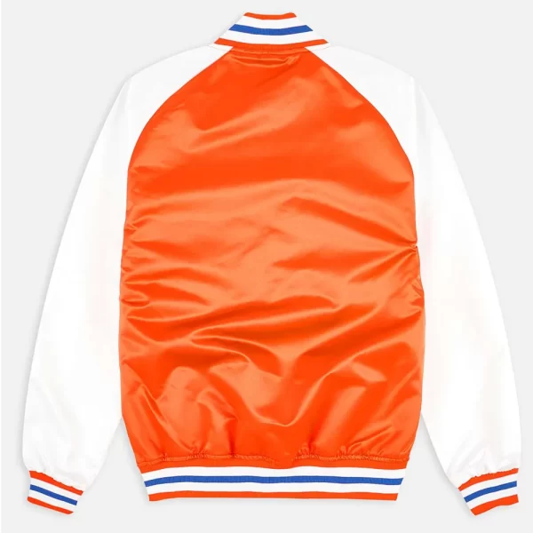 New York Knicks Prime Time Orange & White Full-Snap Satin Jacket