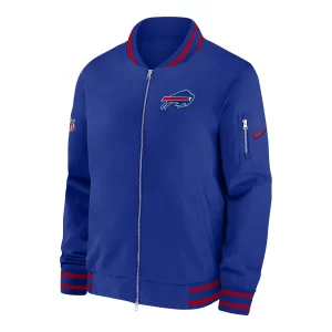 Nike Buffalo Sideline Bills Coach Bomber Blue Jacket