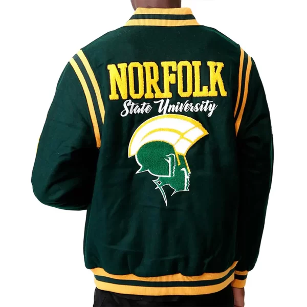 Norfolk State University Wool Green Varsity Jacket