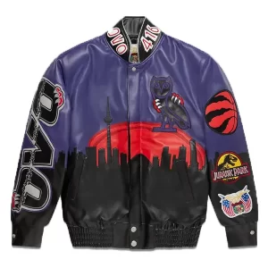 OVO Jurassic Park Leather Jacket