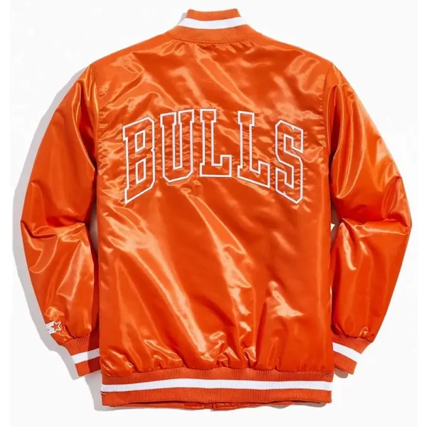 Orange Chicago Bulls Bomber Full-Snap Satin Jacket