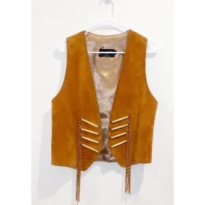 Patricia Wolf Hand Painted Suede Leather Vest