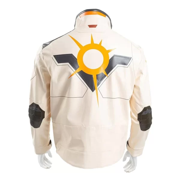 Phoenix Agent White Faux PU Leather Jacket