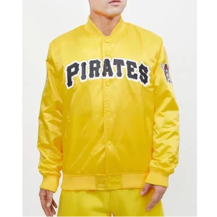 Pittsburgh Pirates Wordmark Yellow Satin Jacket