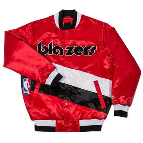 Portland Trail Blazers Classic Red Varsity Satin Jacket