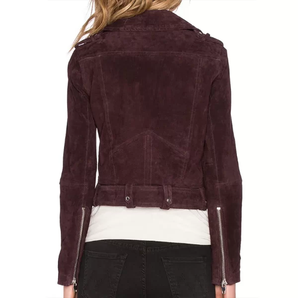 Pretty Little Liars S07 Hanna Marin Moto Brown Suede Leather Jacket