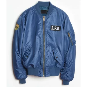 RPD Resident Evil 2 Flight Blue Bomber Jacket