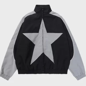 Reflective Star Track Satin Jacket