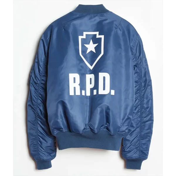 Resident Evil 2 RPD MA-1 Flight Blue Bomber Jacket