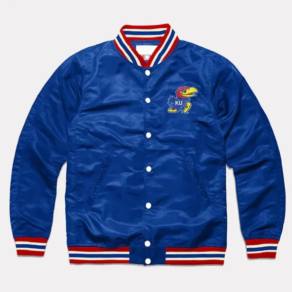 Rock Chalk Kansas Jayhawks Blue Satin Jacket