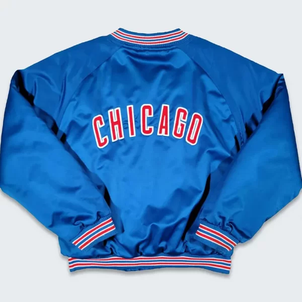 Royal Youth Chicago Cubs Bomber Full-Snap Satin Jacket