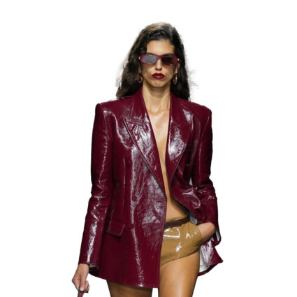 Sabato De Sarno Gucci Debut Cherry Red Leather Coat