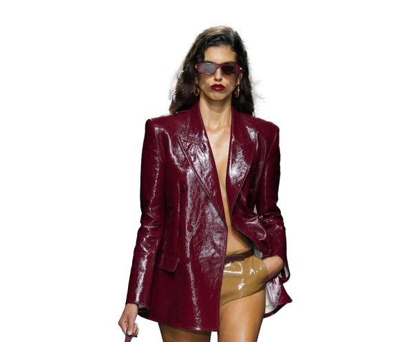 Sabato De Sarno Gucci Debut Cherry Red Leather Coat