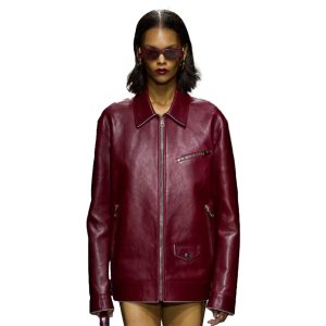 Sabato De Sarno's Gucci Debut Red Leather Jacket