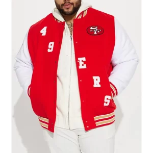 San Francisco 49ers Red & White Varsity Jacket