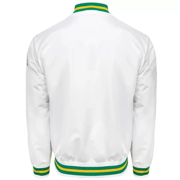 Seattle Supersonics City Collection Full-Snap Satin White Jacket