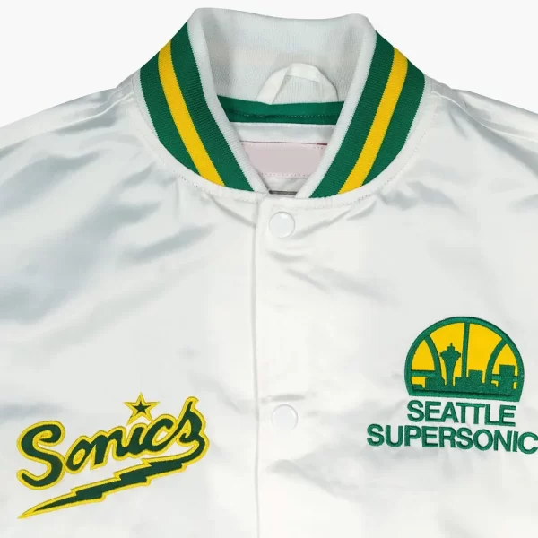 Seattle Supersonics Golden Age Satin White Jacket