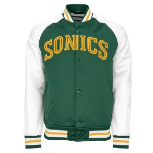 Seattle Supersonics Prime Time Satin Green & White Jacket