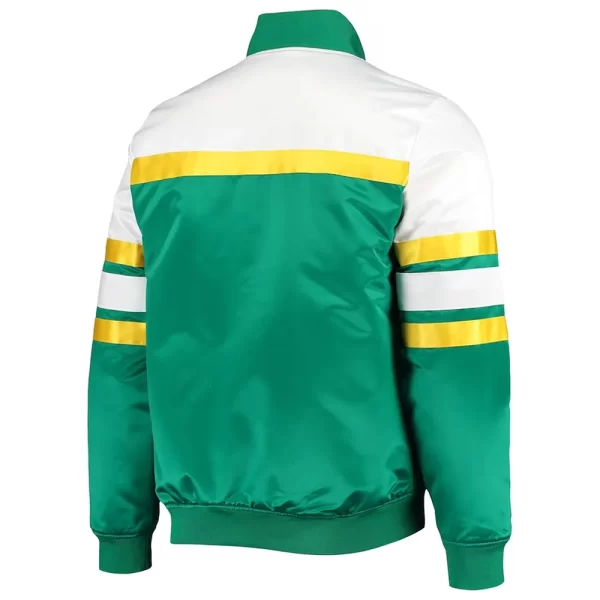 Seattle Supersonics Special Script Green and White Satin Jacket