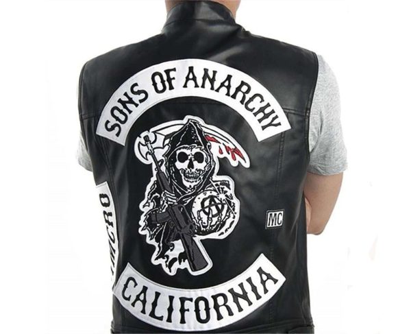 Son’s Of Anarchy Motorcycle Club Black Leather Vest