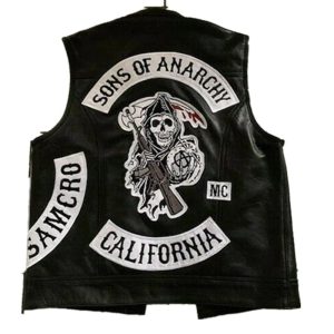 Son’s Of Anarchy Motorcycle Club Black Real Leather Vest