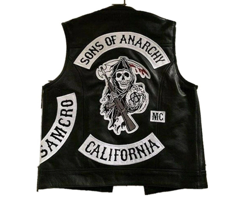 Anarchy Motorcycle Club Black Leather Vest - A2 Jackets