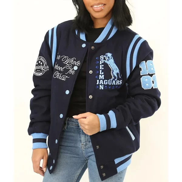 Spelman College Jaguars Navy Varsity Wool Jacket