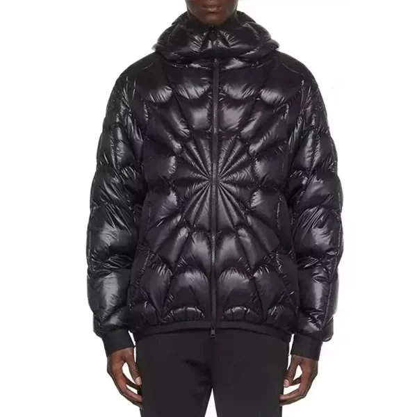 Spider-Man Puffer Bubble Black Down Hooded Jacket