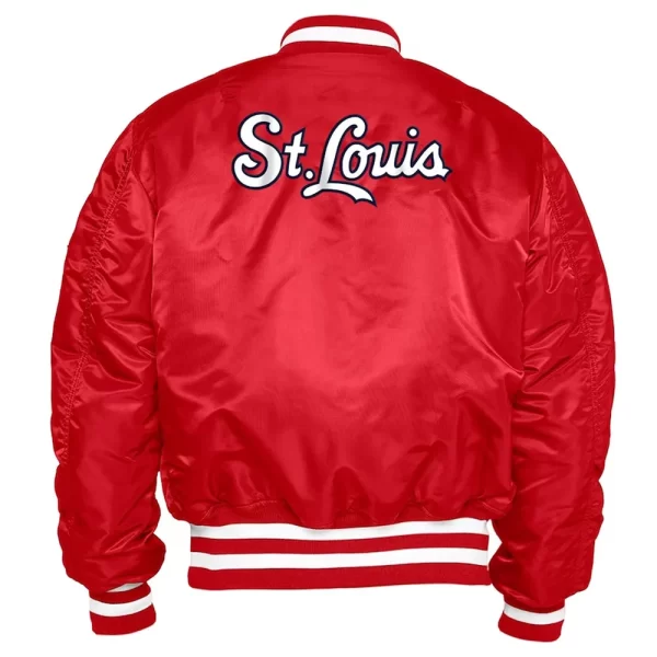 St. Louis Cardinals MA-1 Full-Zip Satin Bomber Red Jacket