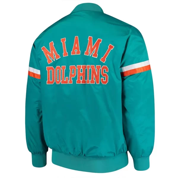 Starter Aqua Miami Dolphins Champ Varsity Satin Jacket