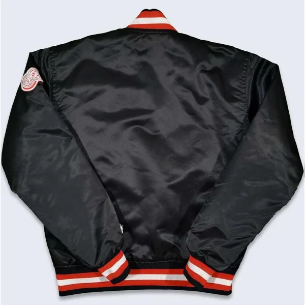Starter Black Detroit Red Wings 80s Bomber Satin Jacket